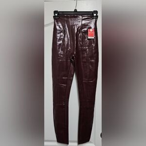 SPANX Faux Leather Moto Leggings Medium Tall NWT.